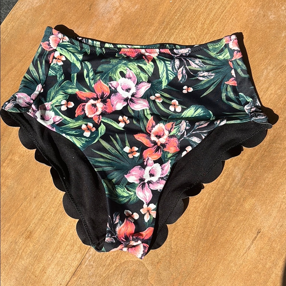 Floral High-Waisted Bikini Bottoms